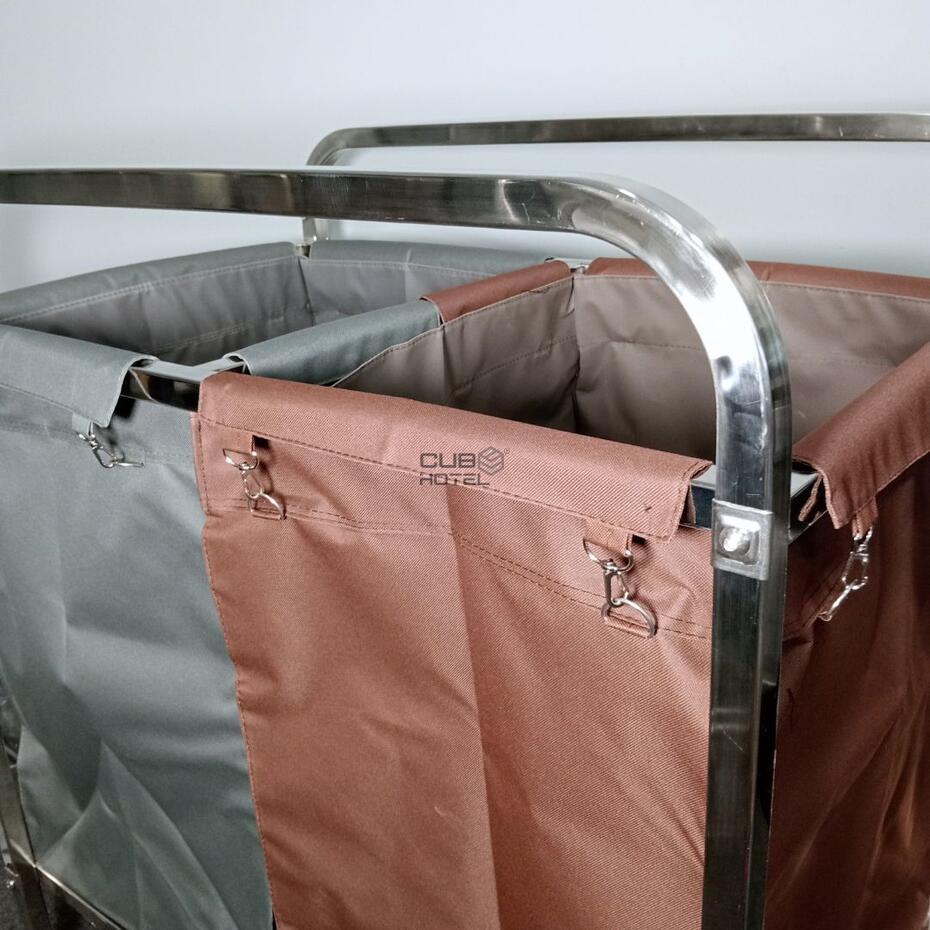 Carro Lavandaria com 2 sacos Inox
